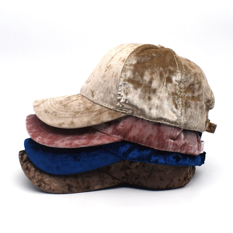 Winter Streetwear Goldenen Samt Baseball Kappe Für Frauen und Männer Hip Hop Im Freien Warme Sonne Hut Weich Einstellbar Casquette Kappe