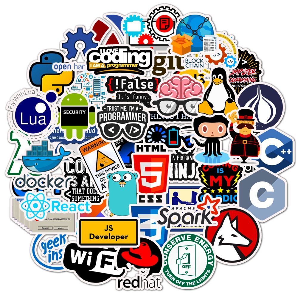10/30/50 個プログラマーインターネット Java ステッカーオタク Php Docker Html ビットコインプログラミング言語電話ラップトップ車のおもちゃデカール
