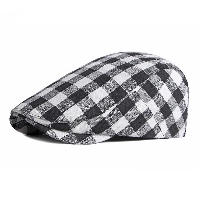 Boina xadrez coringa algodão primavera outono, boina masculina e feminina boina plana com palmilhas para homens e mulheres 64