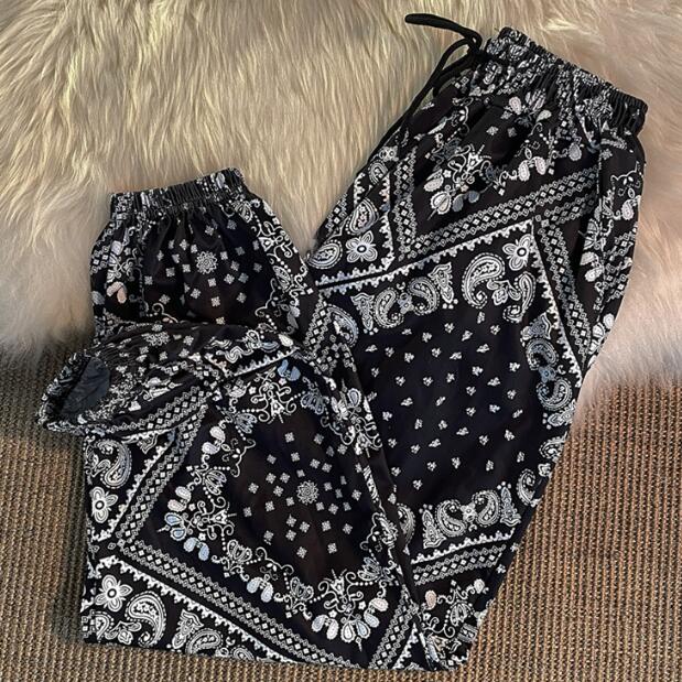 Paisley Frauen Vintage Hose Sommer lange Hosen Bloomers Chiffon Bleistift dünn