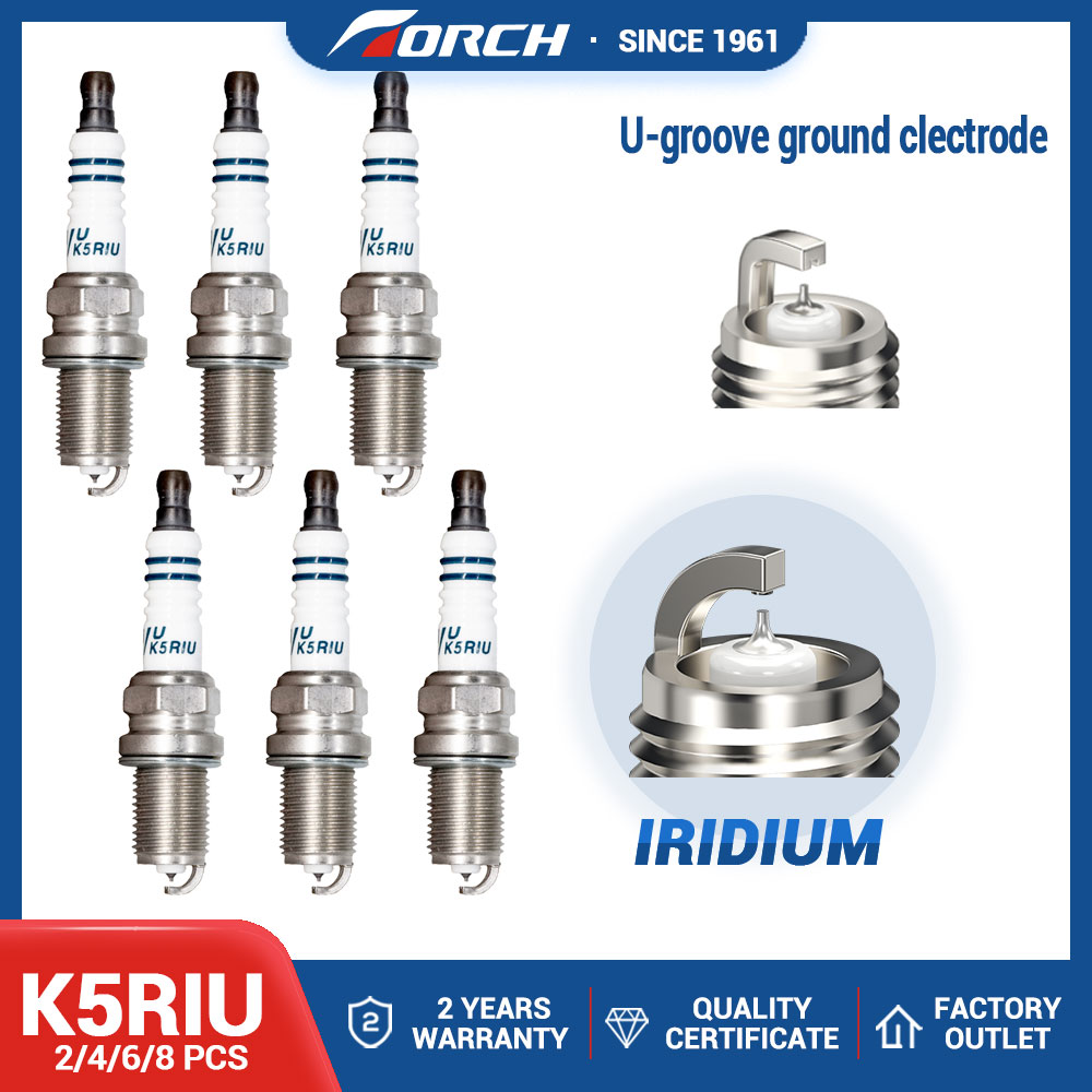 2/4/6/8pcs Original ไฟฉาย K5RIU ประสิทธิภาพสูง Iridium Spark Plug สําหรับ NISSAN สําหรับ OPEL สําหรับ TOYOTA สําหรับ VW สําหรับ UAZ