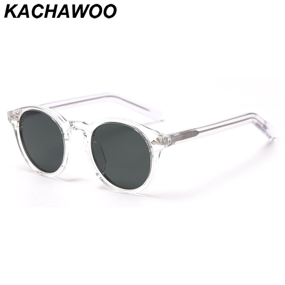 Kachawoo Polarized Sunglasses for Men Brown Black TR90 Round Sun Glasses Women Travel Shades Birthday Presents 2021 Korean Style
