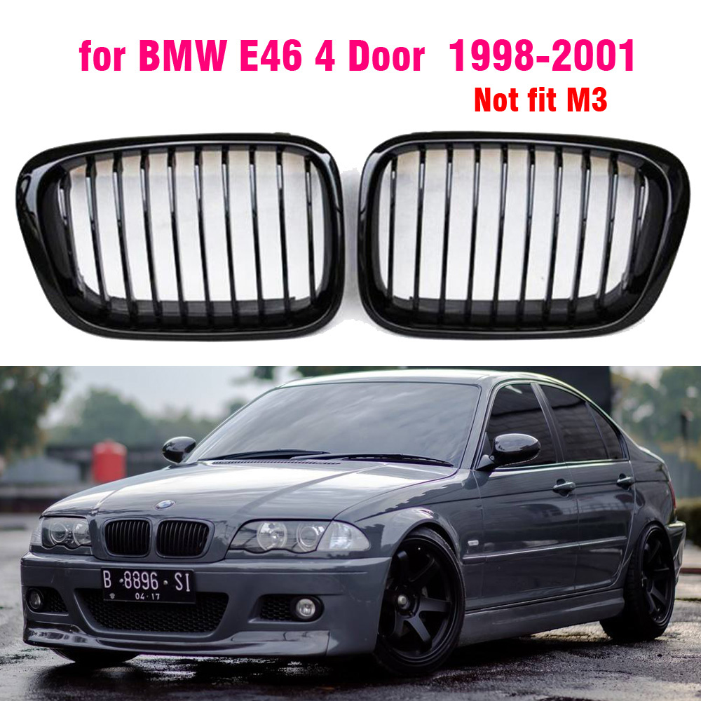 Samochodowy zderzak przedni ABS Kratki chłodnicy Kratka do BMW E46 serii 3 1998 1999 2000 2001 Stylizacja samochodu