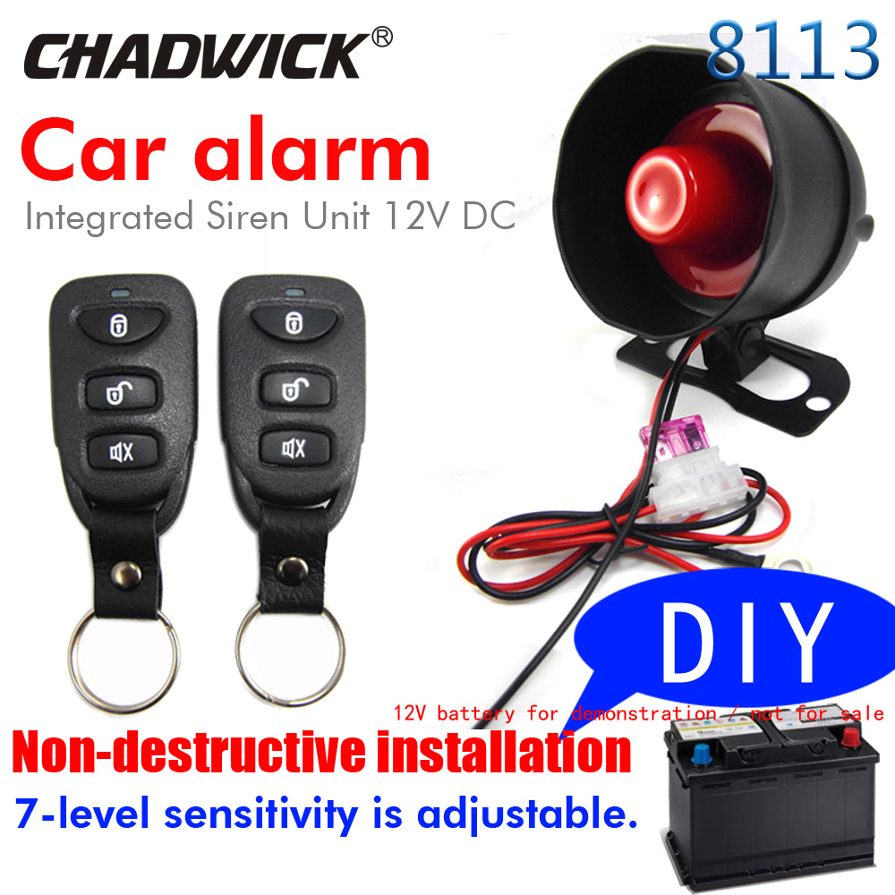 Système d'alarme antivol universel pour véhicule, protection de sécurité automatique, 2 télécommandes, 12V