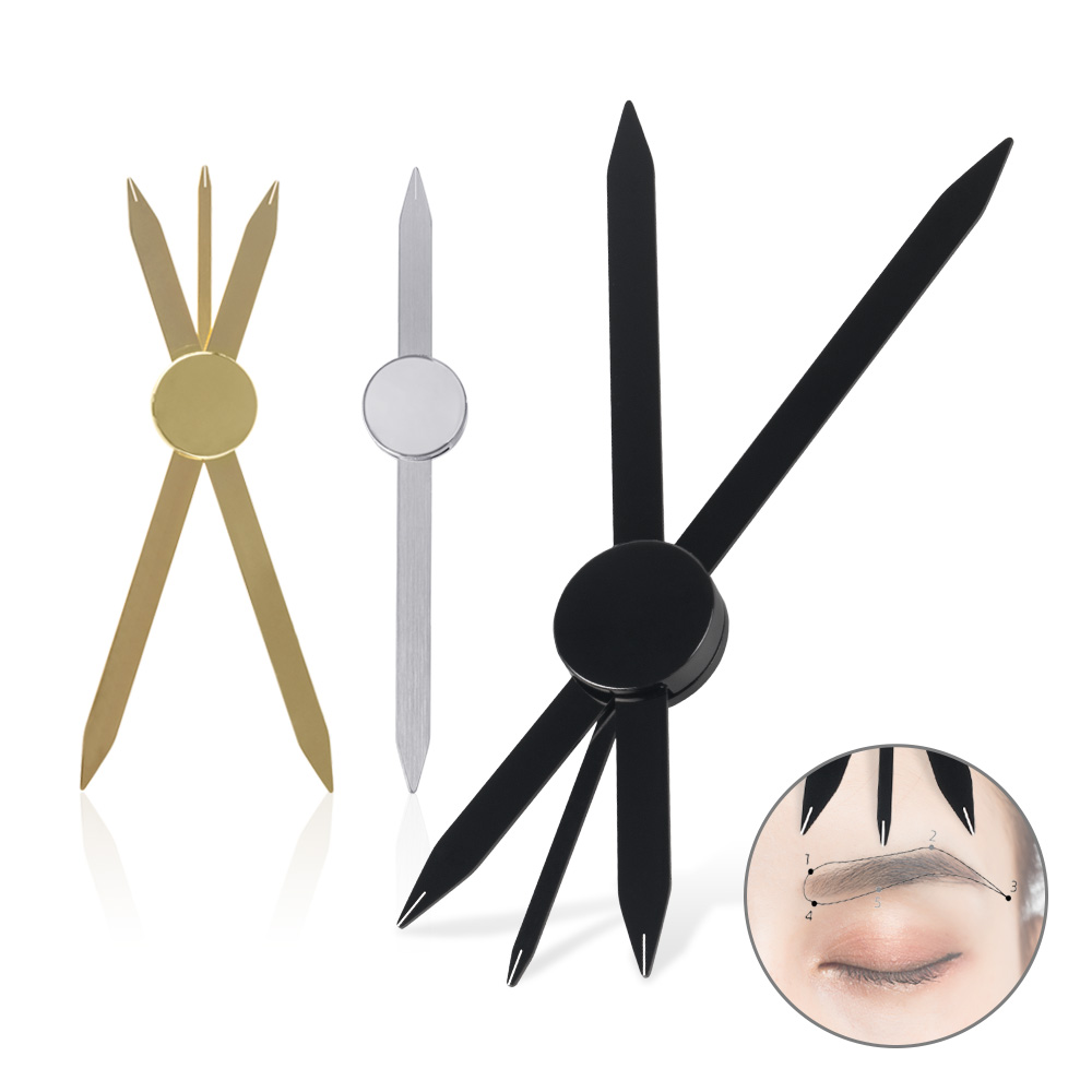 1pc Silber/Gold/Schwarz Microblading Balance Kompass Lineal Tattoo Positionierung Lineal Augenbraue Design Goldenen Verhältnis Herrscher Tattoo werkzeug