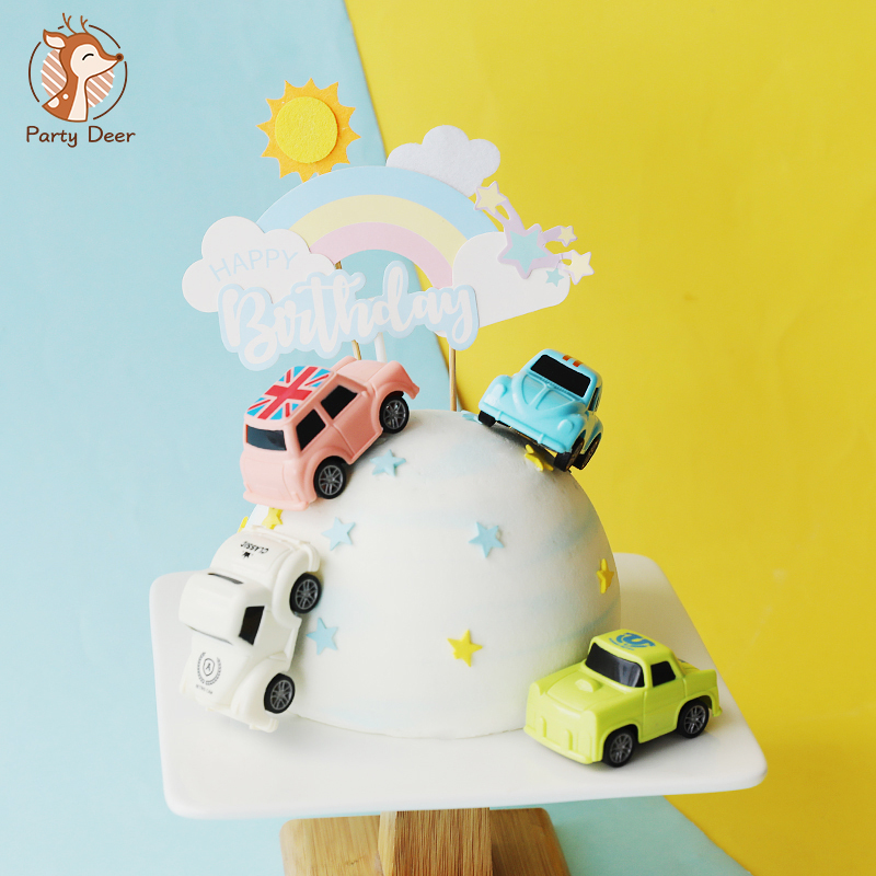 Mini Car general mobilization cake decoration accessories boy theme cake racing driver bakes decoration accessories love gift