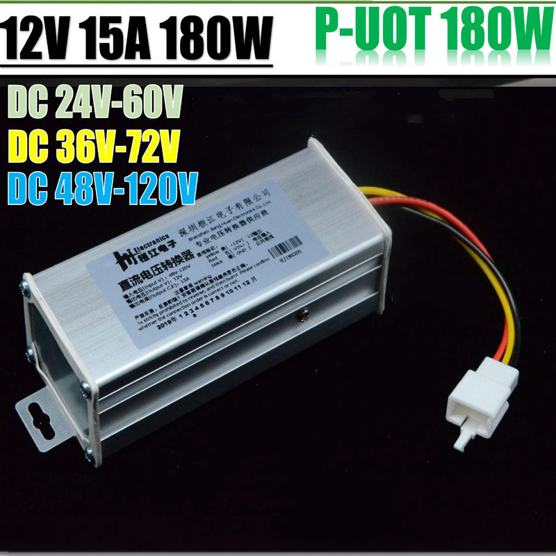 DC Ke DC 24-60V 36V-72V 48V-120V Ke 12V 15A 180W DC Konverter Daya Listrik Transformer Lab Meter