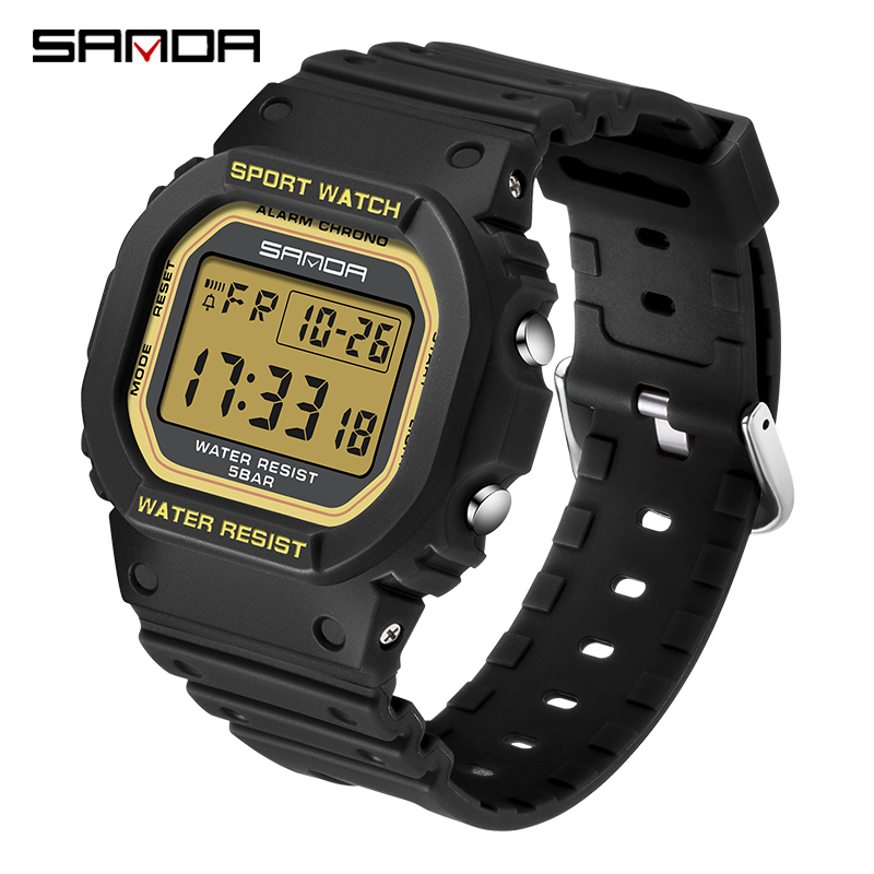 Sanda homens relógio digital à prova d' água 30m relógio led esporte dos homens g estilo mens top da marca relógios militares relogio masculino