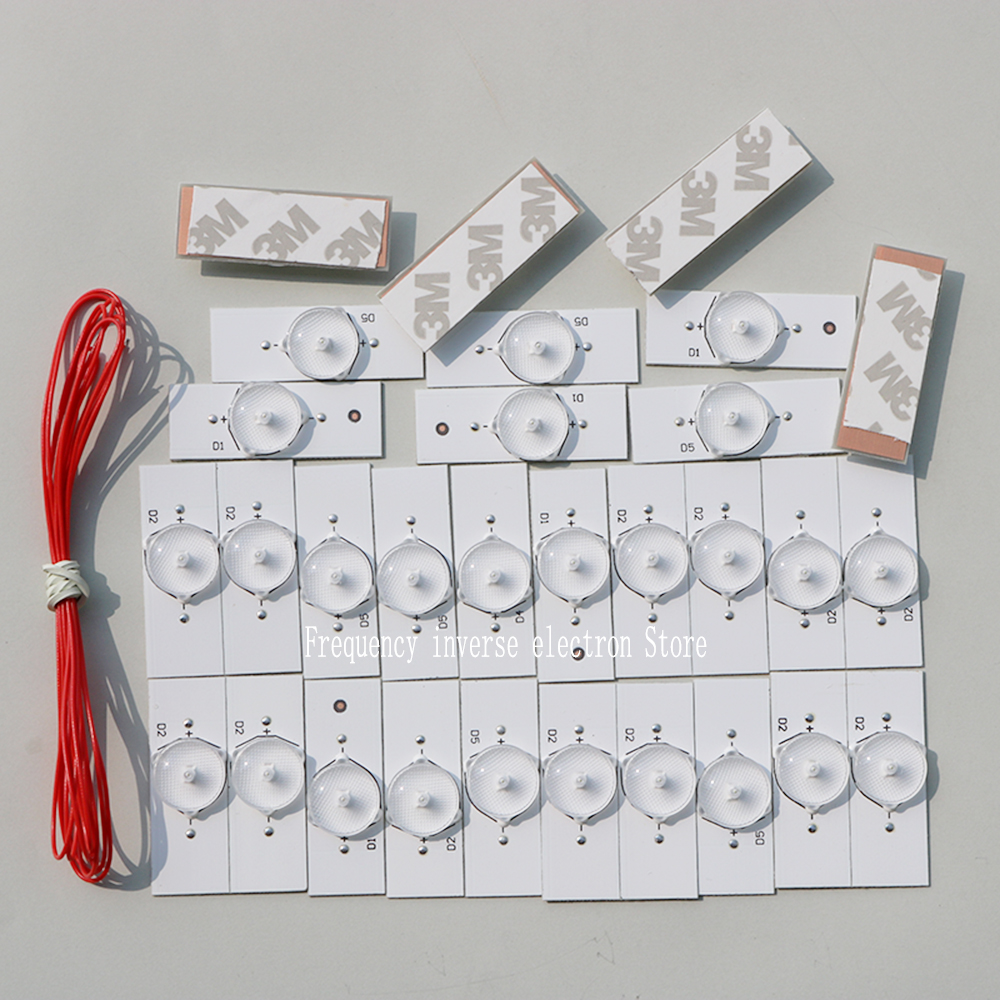 Bande de rétroéclairage LED, 30 pièces, perles de lampe SMD 3V avec filtre à lentille optique pour réparation de téléviseurs LED de 32 à 65 pouces (3V avec câble) 100% NEUF