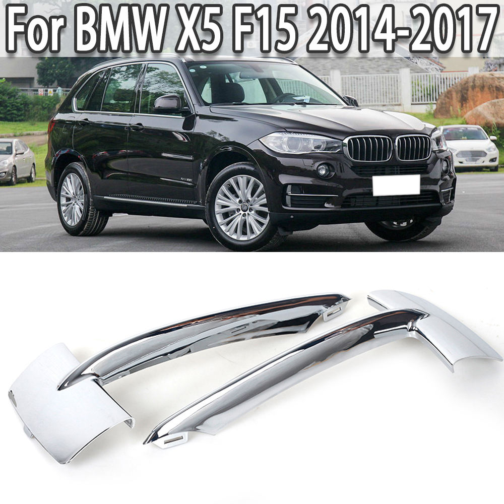 K-Car parachoques delantero rejilla embellecedora cromada para BMW F15 X5 2014 2015 2016 2017 2018 51117325395 51117325396