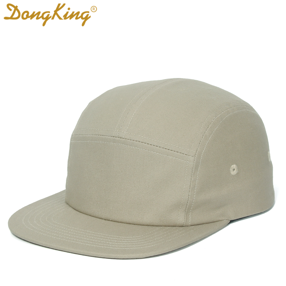 DongKing 5 Panel Cap cappello a tesa corta Flat Bill Cotton Blank cappelli da campeggio tinta unita corona bassa Classic regolabile