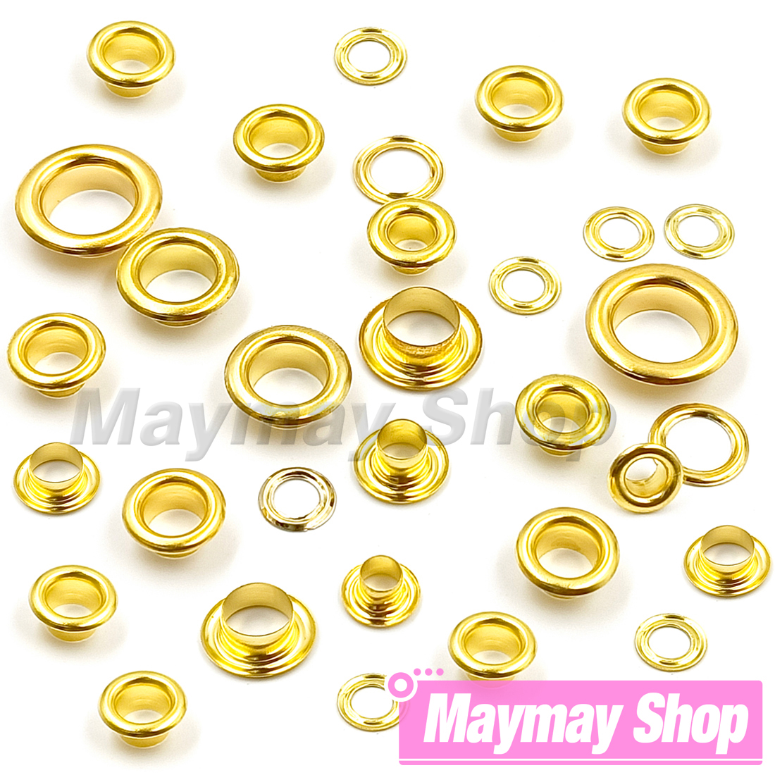 100 Uds. Ojales de Metal con agujeros de Color dorado con arandela para artesanía de cuero accesorios Diy ropa gorra bolsa etiquetas zapatos cinturón