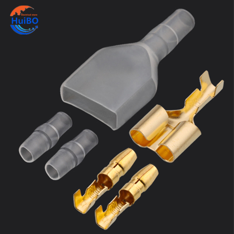 10/20/50Sets 4.0 Bullet terminal Electrical Wire Connector Diameter 4MM Male + Female 1:2 Transparent Sheath