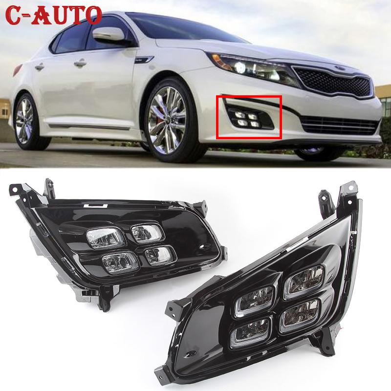 Feux de jour étanches à LED pour Kia Optima K5, antibrouillard, 12V, DRL, accessoires de voiture, ABS, droit, magasin, 2010-2014, 2 pièces