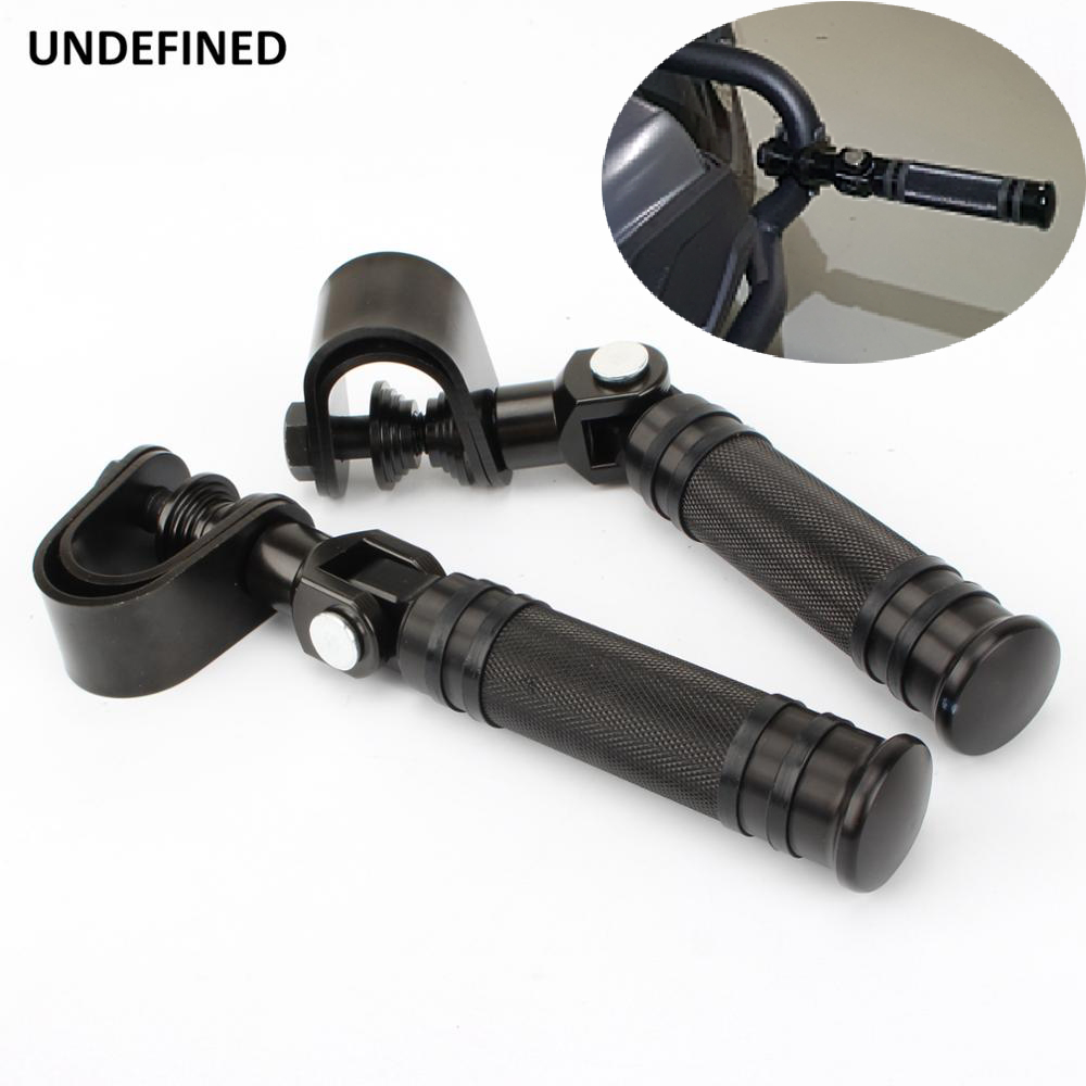 Repose-pieds noirs pour moto, 25mm 32mm, barre de sécurité, repose-pieds d'autoroute, pince, support de joint torique pour Harley Kawasaki Honda Suzuki personnalisé