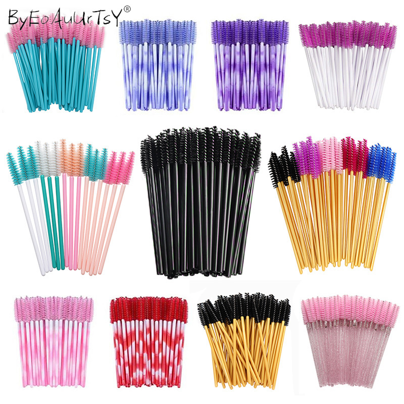 EyeblogugMascara Wand Eyelash Spoolie Brushes, Wholesale Mix Chicken Lash Wands, Extension Brush, Makeup Tools, 50 Pcs Set