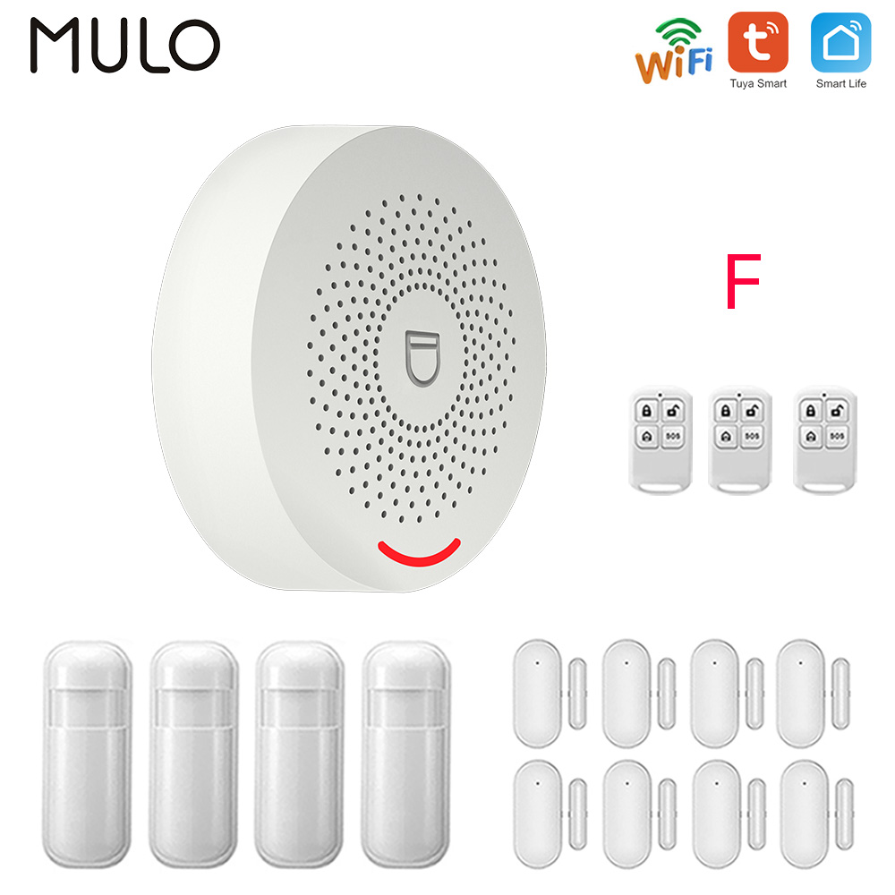 Sistema de alarma para el hogar Tuya WIFI, alarma de seguridad antirrobo inalámbrica para el hogar, aplicación inteligente para el hogar con Sensor de ventana y puerta de 433MHz, Detector de movimiento