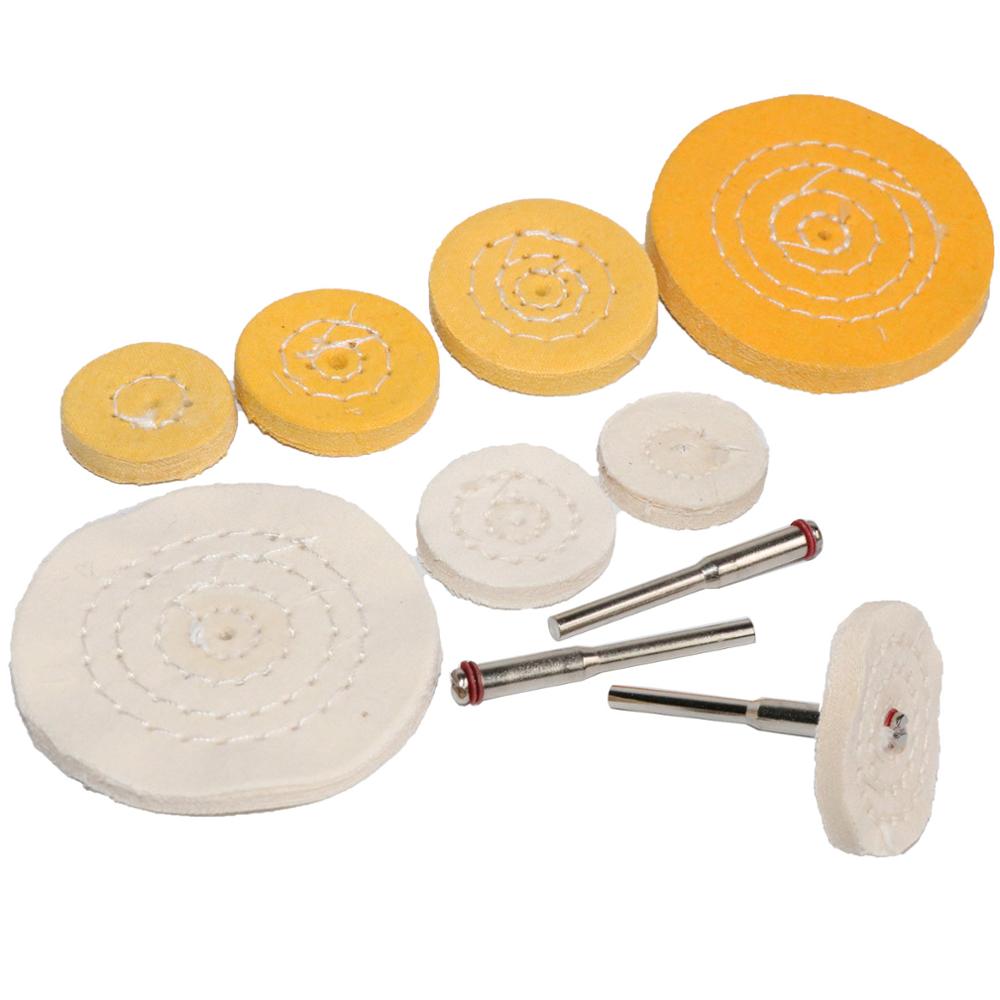Baumwolle Tuch Schleifen schleif Kopf Schleif Polieren Rad 3mm schaft Baumwolle Gewinde Polieren mini Pinsel für Dremel Bohrer