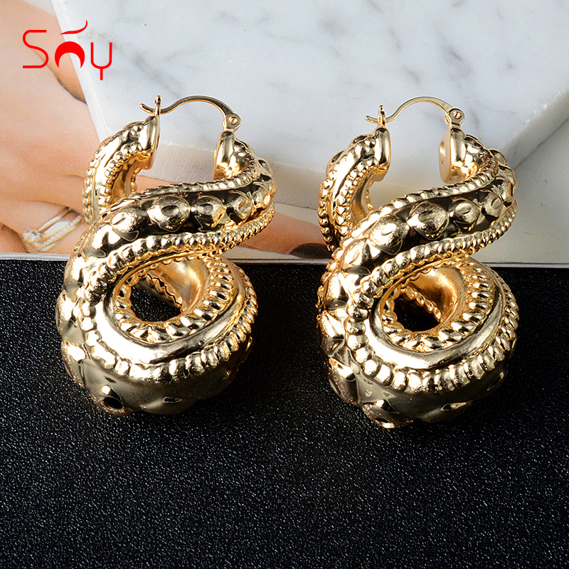 Sunny Extron-Boucles d'oreilles créoles en cuivre pour femmes, bijoux à la mode, grand style, cadeaux de fête de mariage, 8 shpae