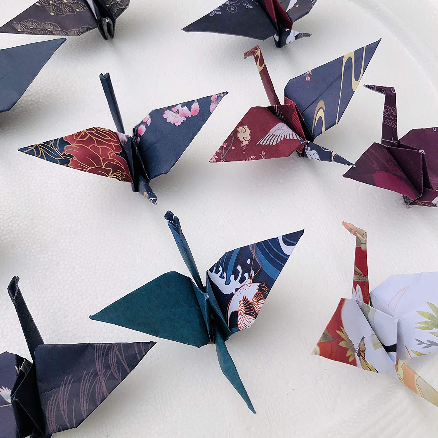 50 sztuk Big Size 5.9 "Permade papier Origami dźwigi krotnie Origami dźwigi Handmade DIY girlandy ptaków na wesele urodziny dziecka