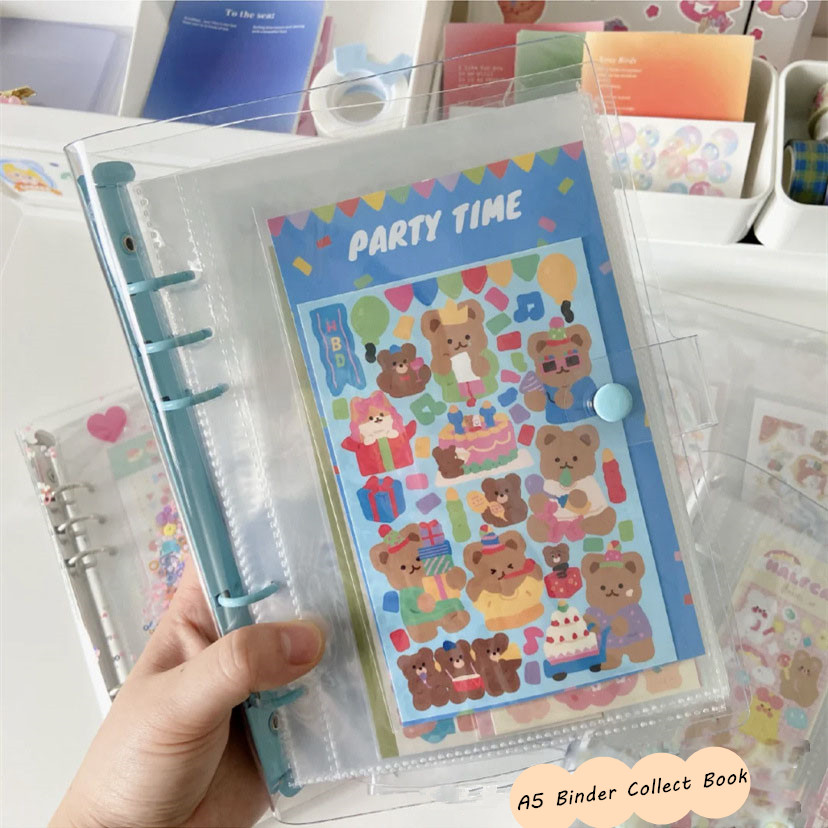 Sharkbang-álbum de pegatinas de hojas sueltas A5, colección de tarjetas multifunción, carpeta de libros, organizador de cuaderno, Agenda, diario, libro para coleccionar