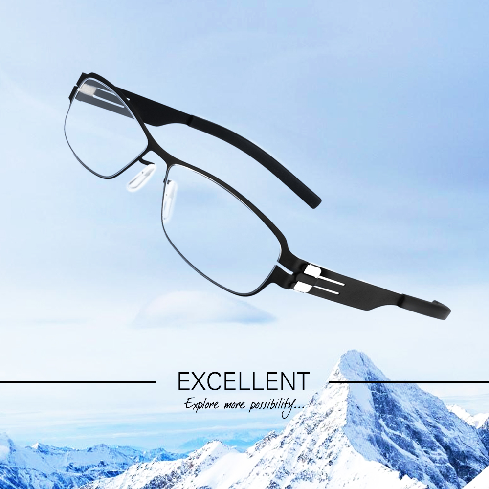 Diseñador de marca alemana, gafas sin tornillo, gafas ópticas ligeras para hombres y mujeres, montura cuadrada con gafas de sol polarizadas con Clip
