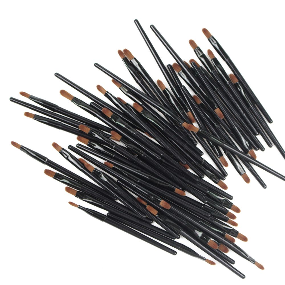 50 Uds. Pincel de labios desechable, varitas de brillo, aplicador de maquillaje profesional, pincel cosmético, delineador de labios, pincel delineador de ojos, herramientas de maquillaje