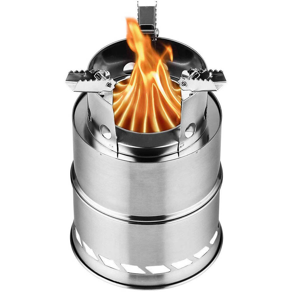 Tragbare Outdoor Camping Herd Holz Brennen Mini Leichte Edelstahl Herd Picknick BBQ Herd Reise Abenteuer Werkzeuge
