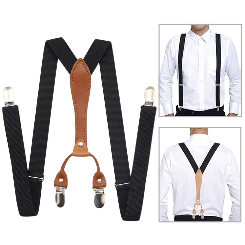 Suspensórios de moda para homens e mulheres, 2.5cm de largura, costas em x, 4 clipes, calças elásticas ajustáveis, cintas, presentes para pai, marido