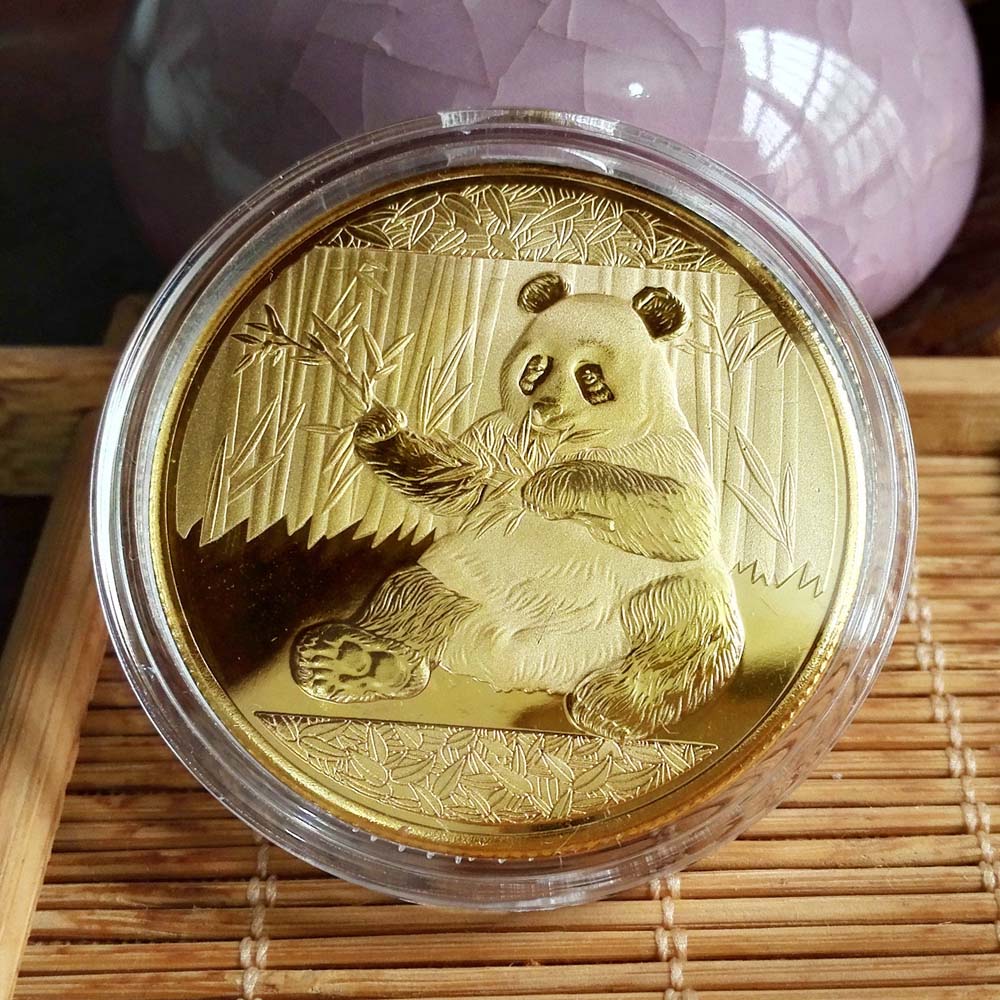 Monedas Big Panda Baobao colección conmemorativa de China regalo artístico oso blanco y negro lindo Color dorado plateado