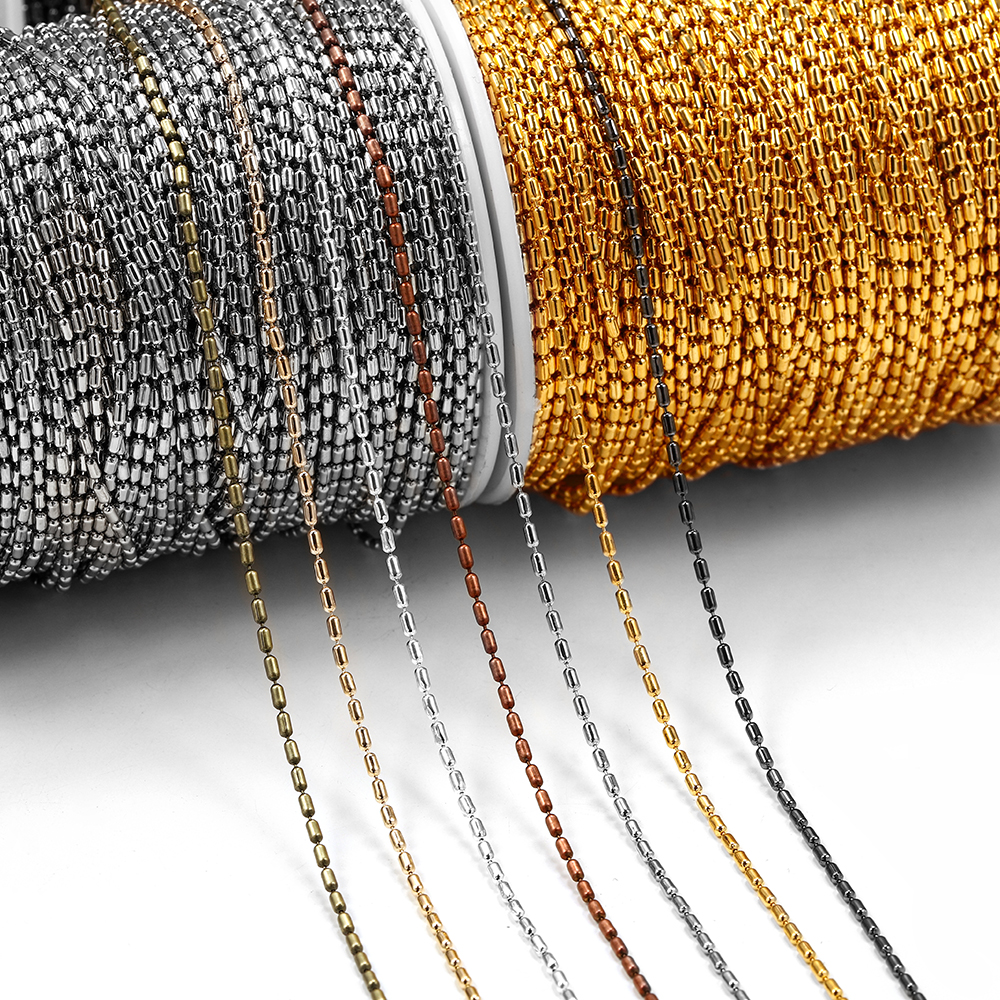 2m/lot 1,5mm Kupfer Bambus Ball Ketten Groß Metall Bunte Halskette Kette Perlen Ketten Für DIY Erkenntnisse schmuck Machen Liefert