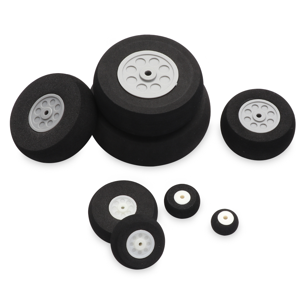 Rueda trasera de goma, cubo de plástico PU de 1 "-3" pulgadas para piezas de repuesto de avión RC, accesorios de juguetes de avión DIY para niños, piezas de repuesto