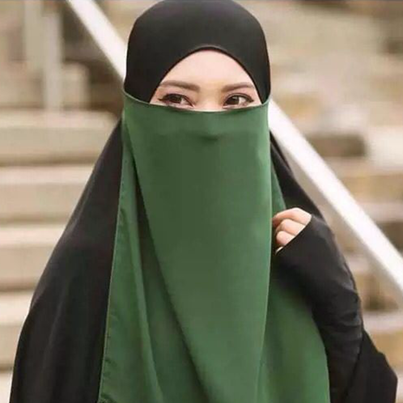 Bufanda para cubrir la cara para mujer, diadema islámica musulmana, envoltura para la cabeza, velo de oración árabe, Ramadán, Niqab, gorra de Amira de una sola capa, 50x45cm