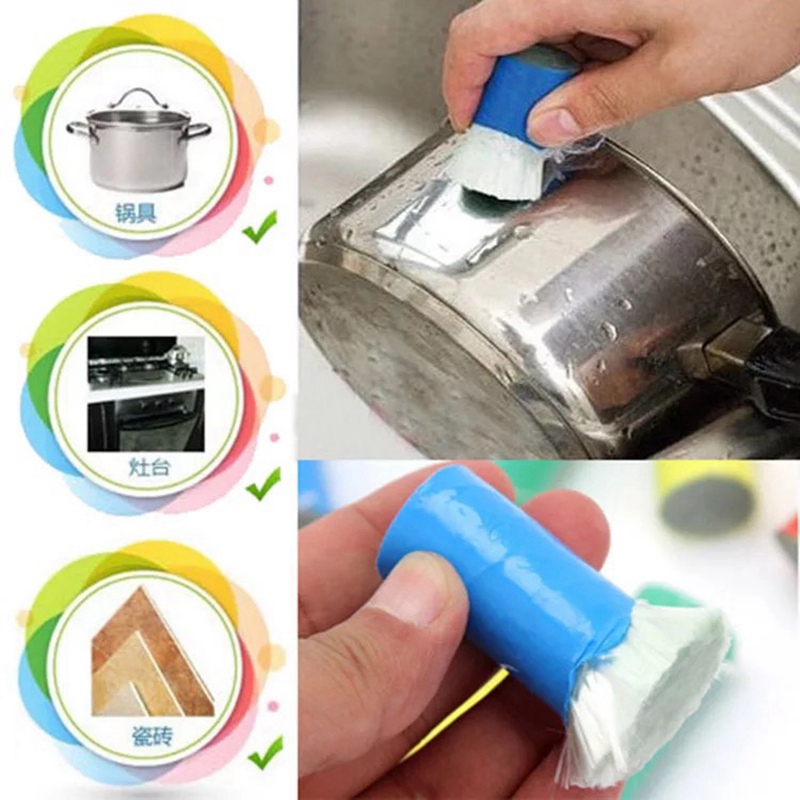 Brosse de nettoyage magique utile, tige en acier inoxydable, bâton magique, dissolvant de rouille en métal, utile pour table de cuisson, gomme de casserole, outils de nettoyage de cuisine