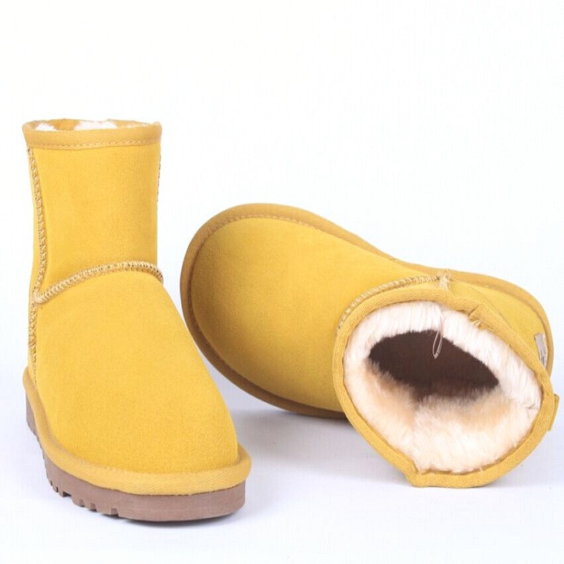 2025 Buty Kobiety Oryginalna skóra Kobiety Śniegowce Ciepłe buty zimowe Kobiety Buty za kostkę Ciepłe buty zimowe Grube pluszowe buty na płaskiej podeszwie