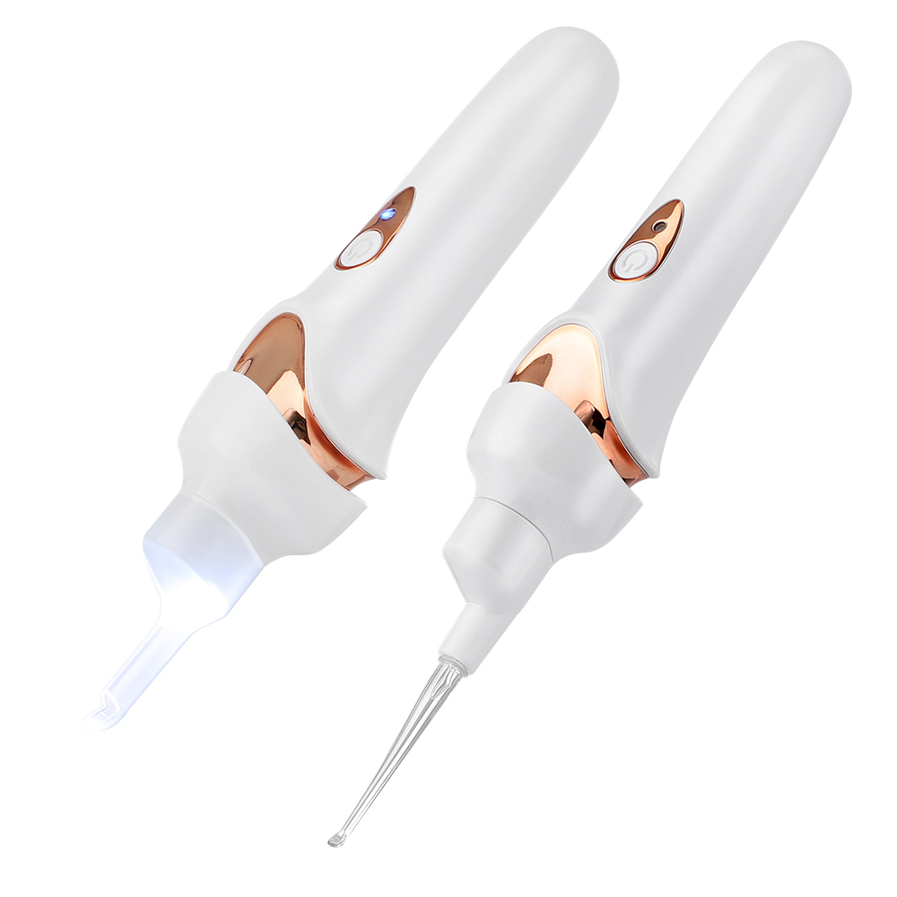 Lichtgevende elektrische zuig-oorlepel Oplaadbare oorpluk LED-licht Visuele oorreiniger Wax Removal Tool voor kinderen, volwassenen