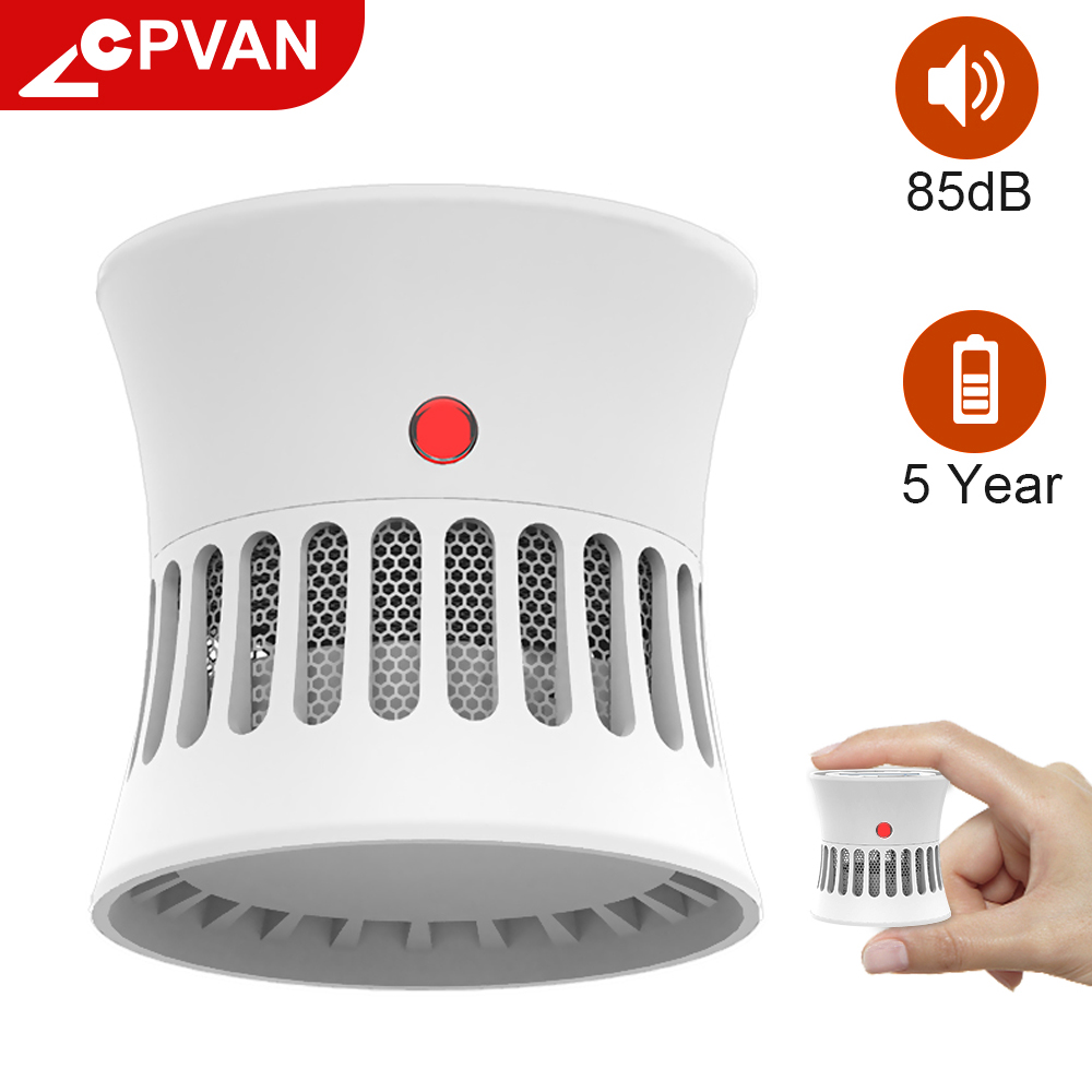 CPVAN Đầu Báo Khói Báo Cháy An Ninh Gia Đình 5 Năm Pin CE Certifed EN14604 85dB Cảm Biến Khói Lửa Bảo Vệ