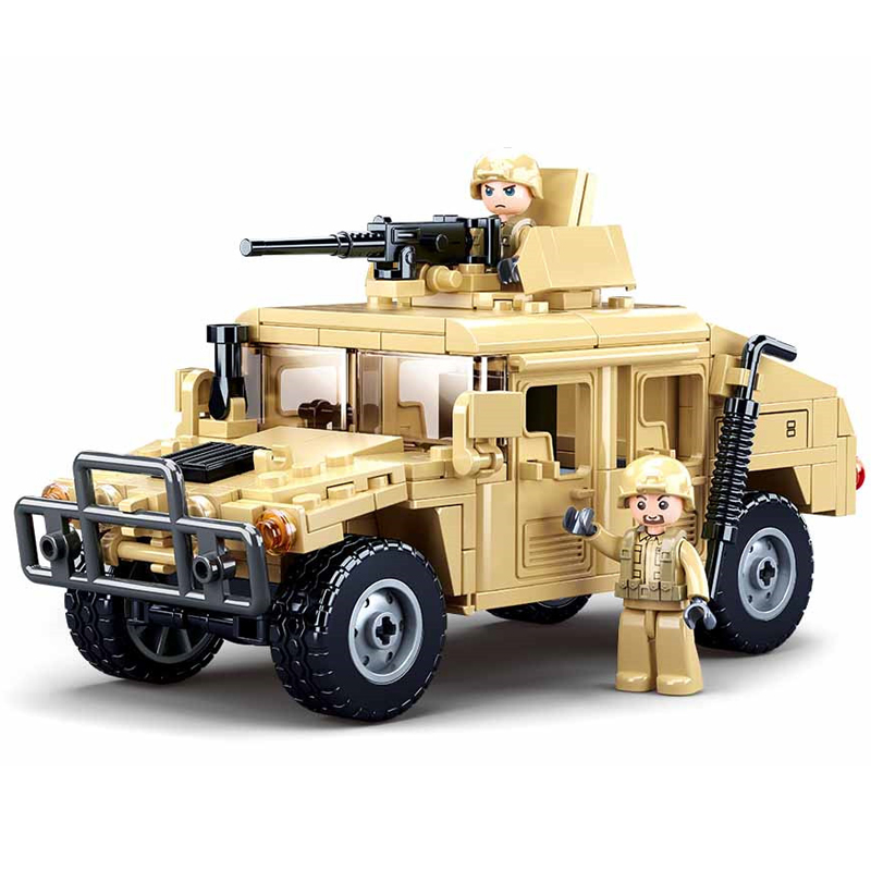 SLUBAN WW2 Humvee militare Jeep H1 Army Friends Car mold King Building Bricks Classic Moc Blocks Action Figures giocattoli ragazzi regalo