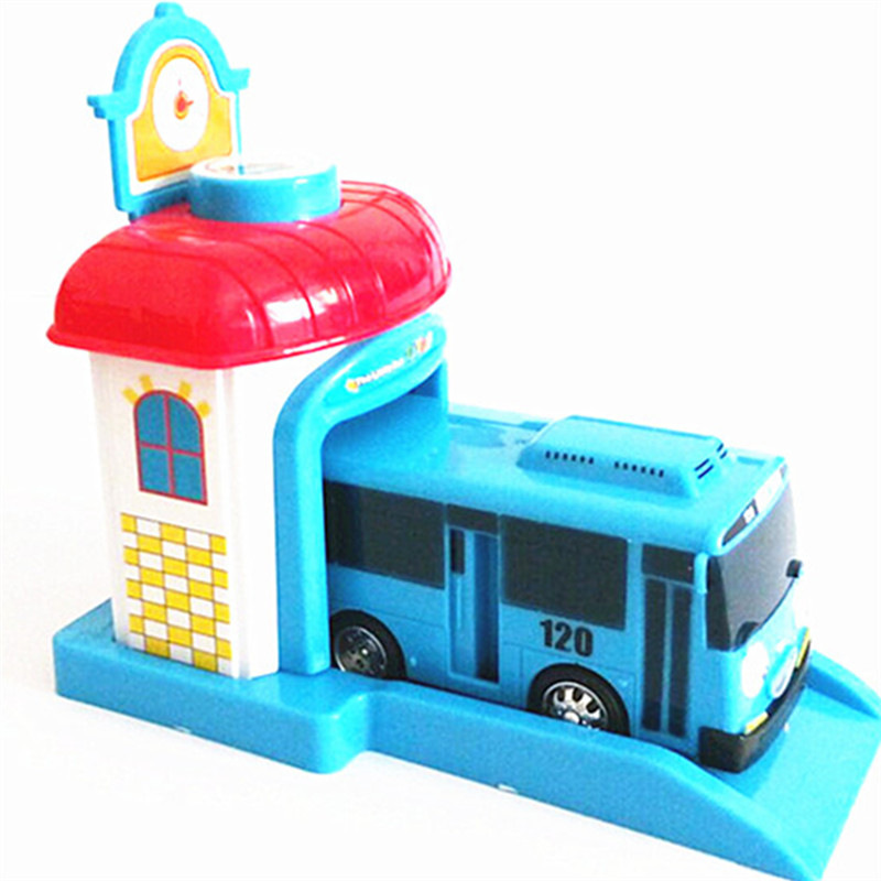 One Piece Koreanischer Cartoon Niedlicher Garage Tayo Der Kleine Bus Modell Mini Plastikauto Spielzeug Tayo Auto für Kinder Baby Geschenk