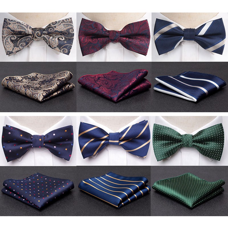 Conjunto de gravata borboleta masculina, gravata borboleta fashion para festa de casamento, meninas, negócios, jacquard, gravata borboleta, acessórios por atacado