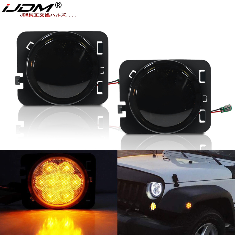 IJDM-Feux latéraux pour Jeep Wrangler JK 2007-2017, feux de position latéraux, clignotants ambre OEM