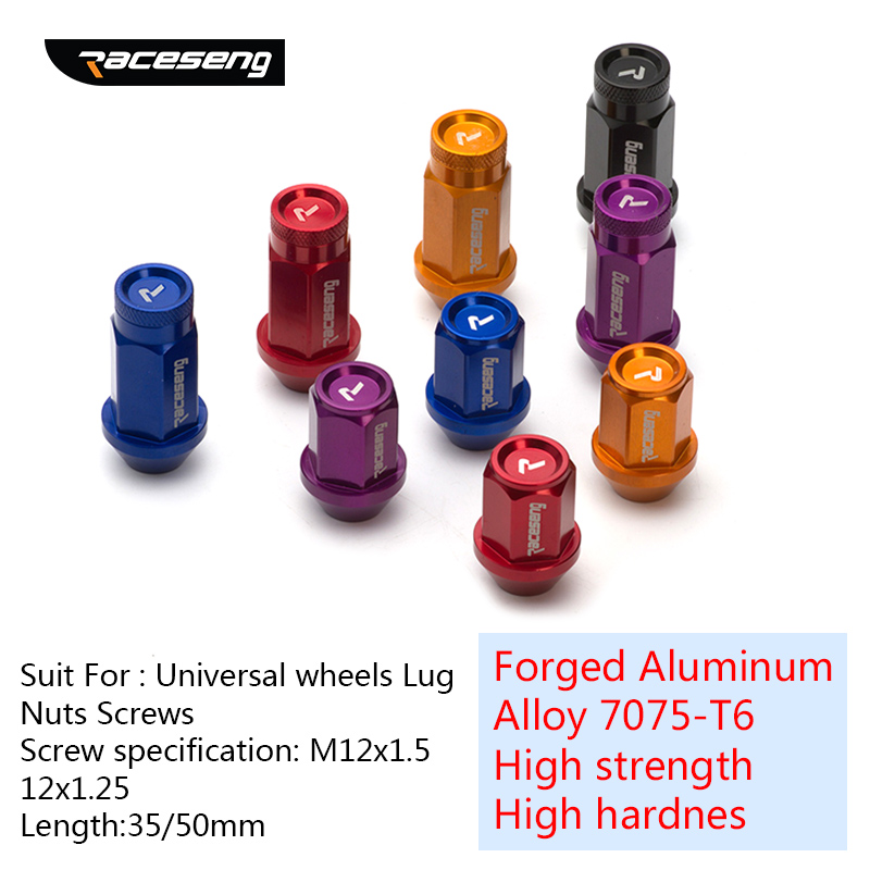 20 Buah Universal Ditempa Paduan Aluminium 7075-T6 Roda Mur Baut Sekrup untuk Universal Mobil M12x1.5 12X1.25 30/50 Mm