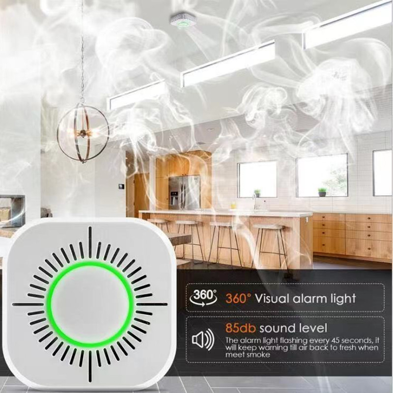 Nhà Thông Minh Đầu Báo Khói Điều Khiển Từ Xa 433 MHz Cao Độ Nhạy Cảm Biến Báo Động Nhà Tự Động Cảm Biến