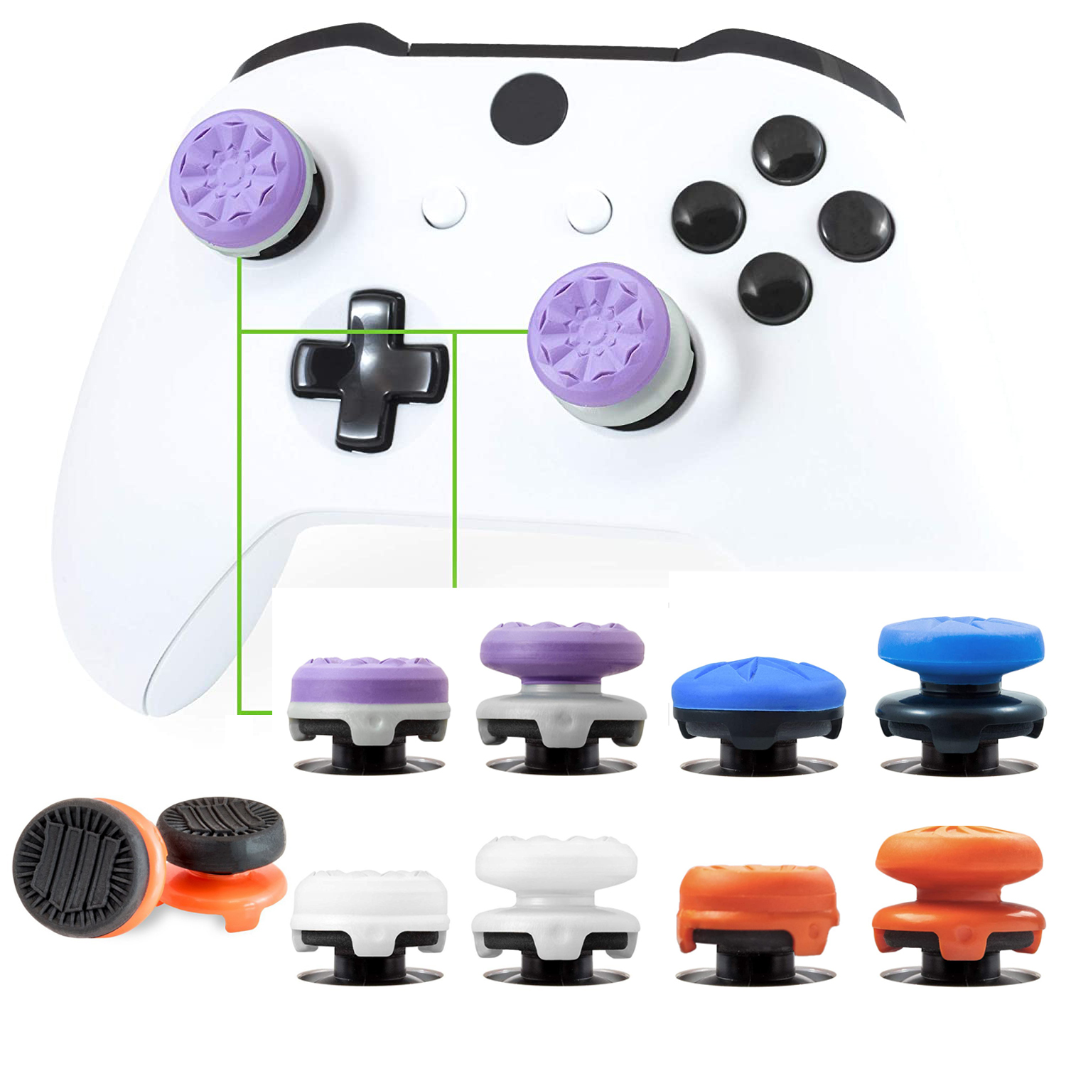 2Pcs Thumbstick สำหรับจอยเกม Xbox One เพิ่มความสูง Thumb ก้านยึดจอยสติ๊ก Extender Caps สำหรับ Xbox One อุปกรณ์เสริม