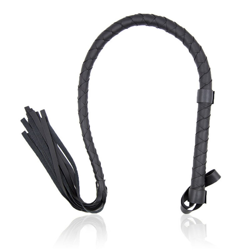 Schwarz Bdsm PU Leder Peitsche Bdsm Spanking Flogger Quaste Pferd Peitsche Bondage Fesseln Sex Spielzeug Für Frauen Paare Spiele Für Erwachsene