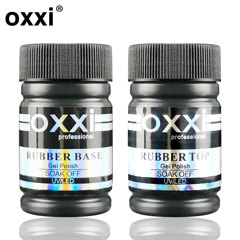 OXXI 30ml Base semipermanente y capa superior para esmalte de uñas en Gel esmalte de uñas híbrido uv led capa superior de goma y capa Base Gellac