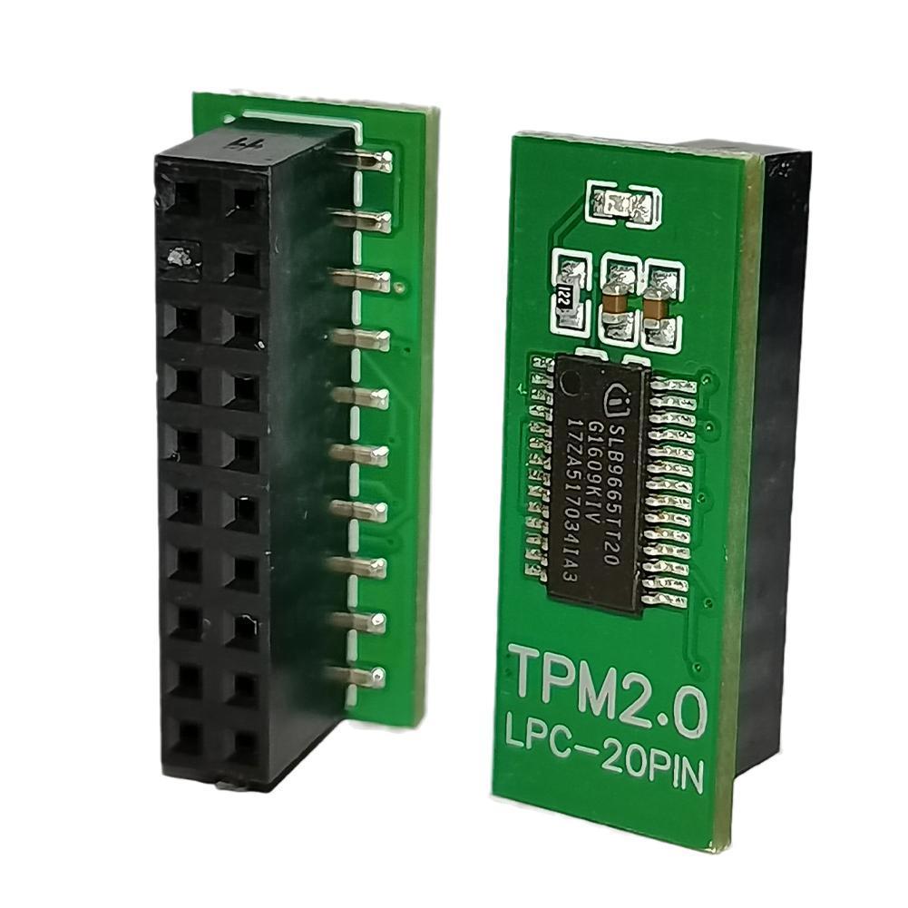 TPM 2.0 modul keamanan enkripsi LPC 20Pin, kartu jarak jauh Windows 11 peningkatan TPM2.0 modul 12 hingga 20pin untuk ASUS/Intel/AMD