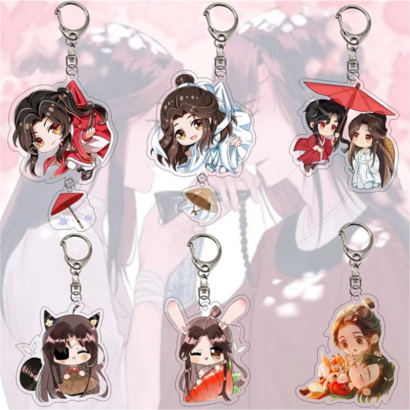 Anime Tian Guan Ci Fu Brelok do kluczy Akrylowy Xie Lian Hua Cheng Figurka Brelok do kluczy Brelok do kluczy Dla fanów Przyjaciele Mężczyźni Biżuteria Prezenty