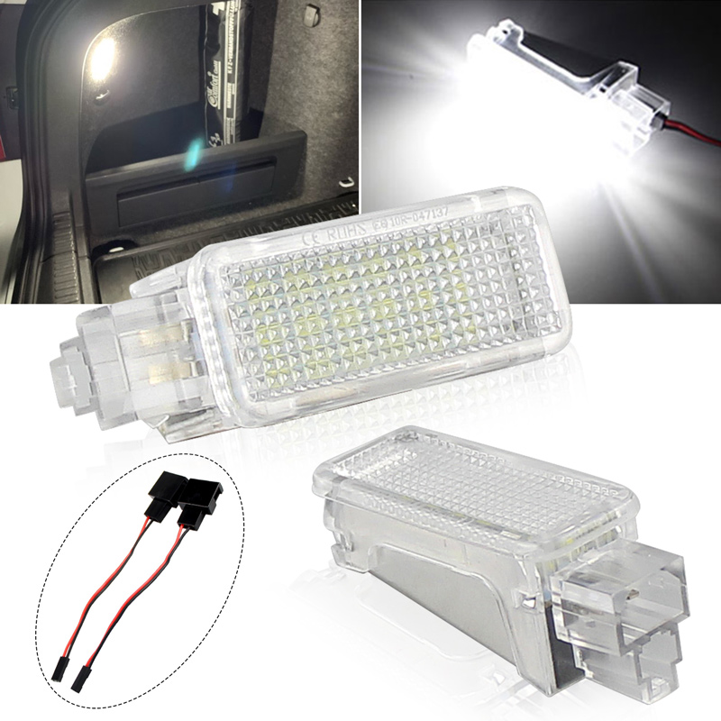 2 sztuk LED lampa pokojowa drzwi dzięki uprzejmości bagażnika bagażnika schowek na rękawiczki światła dla VW SKODA Fabia Octavia Roomster Superb Rapid Kodiaq