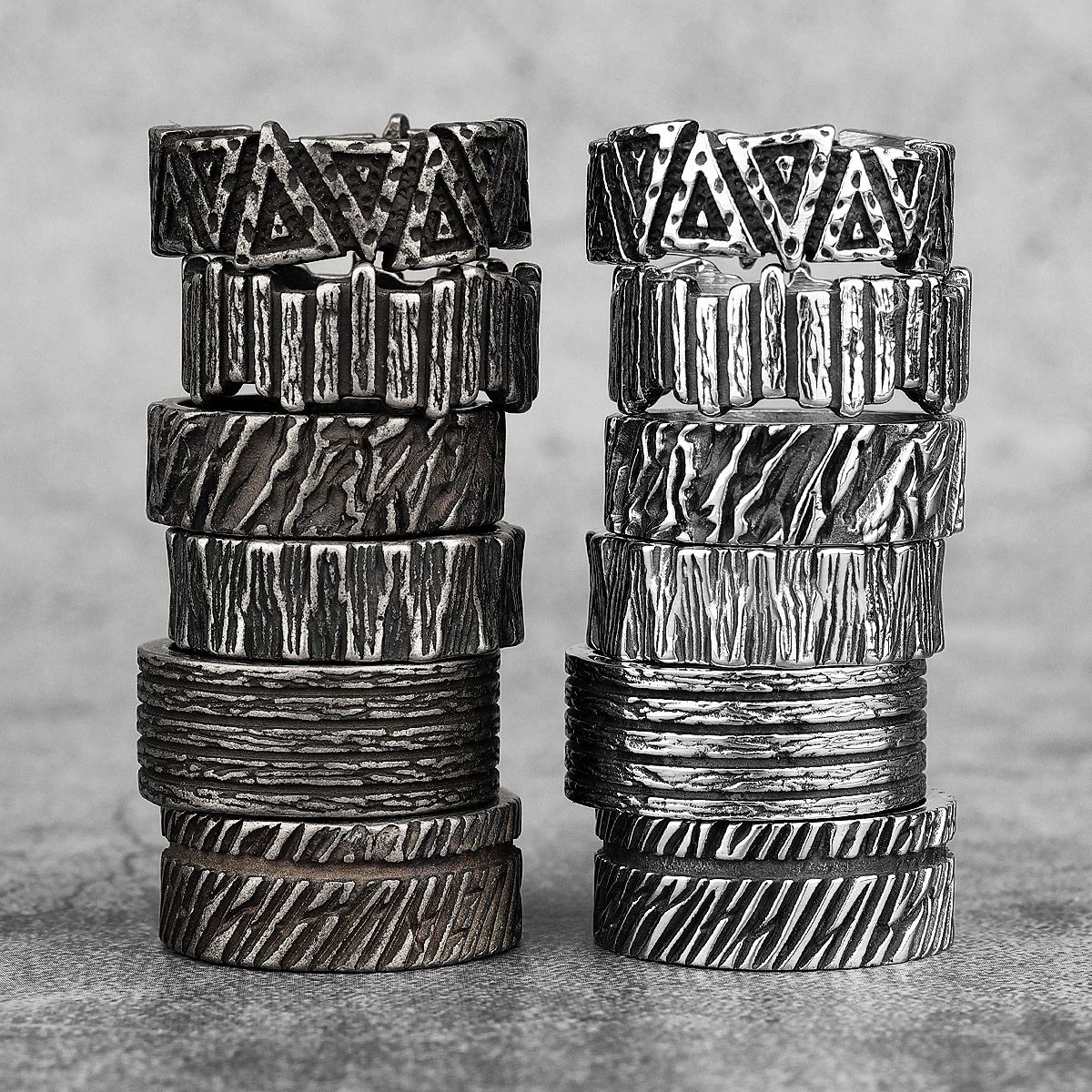 Anillos simples Vintage de geometría negra de acero inoxidable para hombre, dijes de moda para novio, joyería de motorista, regalo creativo al por mayor